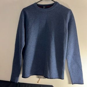 Pre-owned Benson Blue Sweater Men's Crew Neck 100% Merino Wool Size Small